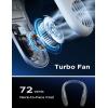 imageLISEN Hands Free Bladeless Fan Cool Breeze Anywhere PortableNeckFan 3 Speeds Adjustment 360 Cooling Wearable Personal Fan Rechargeable Headphone Design USB Powered