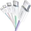 imageLISEN USB C Cable 5Pack 3333666610FT USBC to USBC Cable for iPhone 16e 15 Pro Max Charger Cord 60W 31A C to C Cable Fast Charging for Samsung S25S2423 Switch 2 iPad MacBookMulticolored
