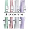 imageLISEN USB C Cable 5Pack 3333666610FT USBC to USBC Cable for iPhone 16e 15 Pro Max Charger Cord 60W 31A C to C Cable Fast Charging for Samsung S25S2423 Switch 2 iPad MacBookMulticolored