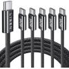 imageLISEN USB C Cable 5Pack 3333666610FT USBC to USBC Cable for iPhone 16e 15 Pro Max Charger Cord 60W 31A C to C Cable Fast Charging for Samsung S25S2423 Switch 2 iPad MacBookBlack