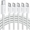 imageLISEN USB C Cable 5Pack 3333666610FT USBC to USBC Cable for iPhone 16e 15 Pro Max Charger Cord 60W 31A C to C Cable Fast Charging for Samsung S25S2423 Switch 2 iPad MacBookWhite