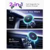 imageLISEN for 15W MagSafe Car Mount ChargerMagnetic Wireless Car Charger for iPhone 16 Pro Max AccessoriesMagnetic Phone Holder for iPhone 16e 15 14 13 12Samsung with MagSafeGifts for Men WomenSliver