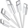 imageLISEN USB C Cable 5Pack 3333666610FT USBC to USBC Cable for iPhone 16e 15 Pro Max Charger Cord 60W 31A C to C Cable Fast Charging for Samsung S25S2423 Switch 2 iPad MacBookWhite