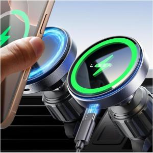 imageLISEN Upgrade for iPhone 15W Magsafe Car Mount Charger 100 Ultra Stable Fast Magnetic Car Phone Charger Vent Phone Mount for Car Wireless Charger Fits iPhone 16e 16 Pro Max 15 14 13 12SamsungBlack
