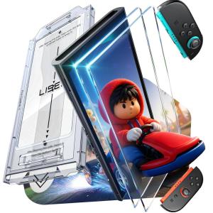 imageLISEN for Nintendo Switch 2 Screen Protector 2025 Upgrade ANTIGLARE ampamp Auto Alignment Kit Screen Protector Switch2 Tempered Glass Longest Durable Full Coverage switch 2 pre order accessories 2 PackNintendo Switch 2 2025