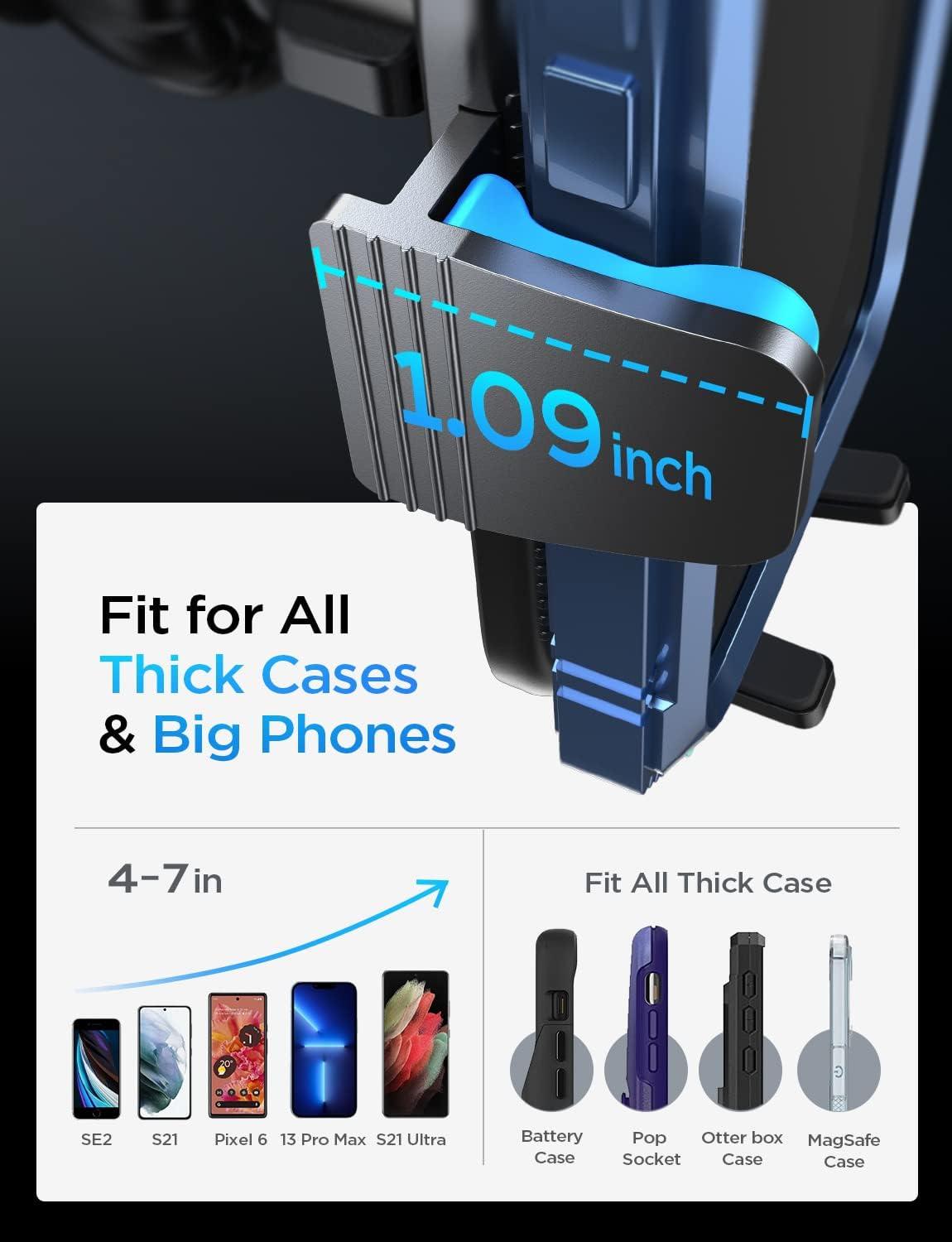 imageLISEN Car Phone Holder Mount 2024 Upgraded Car Vent Phone Mount with Metal Air Vent Clip Never Rupture Hands Free Cell Phone Holder Mount for Car Compatible for iPhone 16 Pro Max 15 14 Samsung
