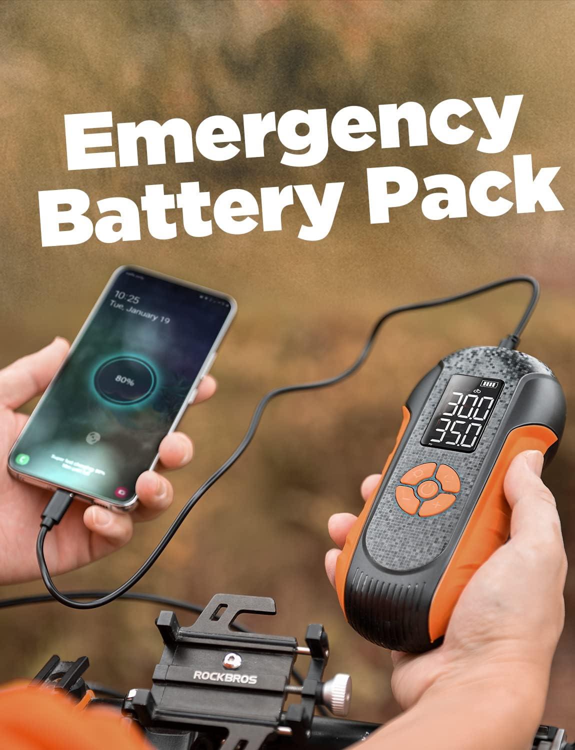 imageLISEN Electric Bike Pump 150PSI Cordless Tire Inflator with PrestaSchrader Valve Portable Air Compressor for BicycleMotorcycleCarBalls Auto ShutOff ampamp Power BankFlashlight Electric Ball Pump