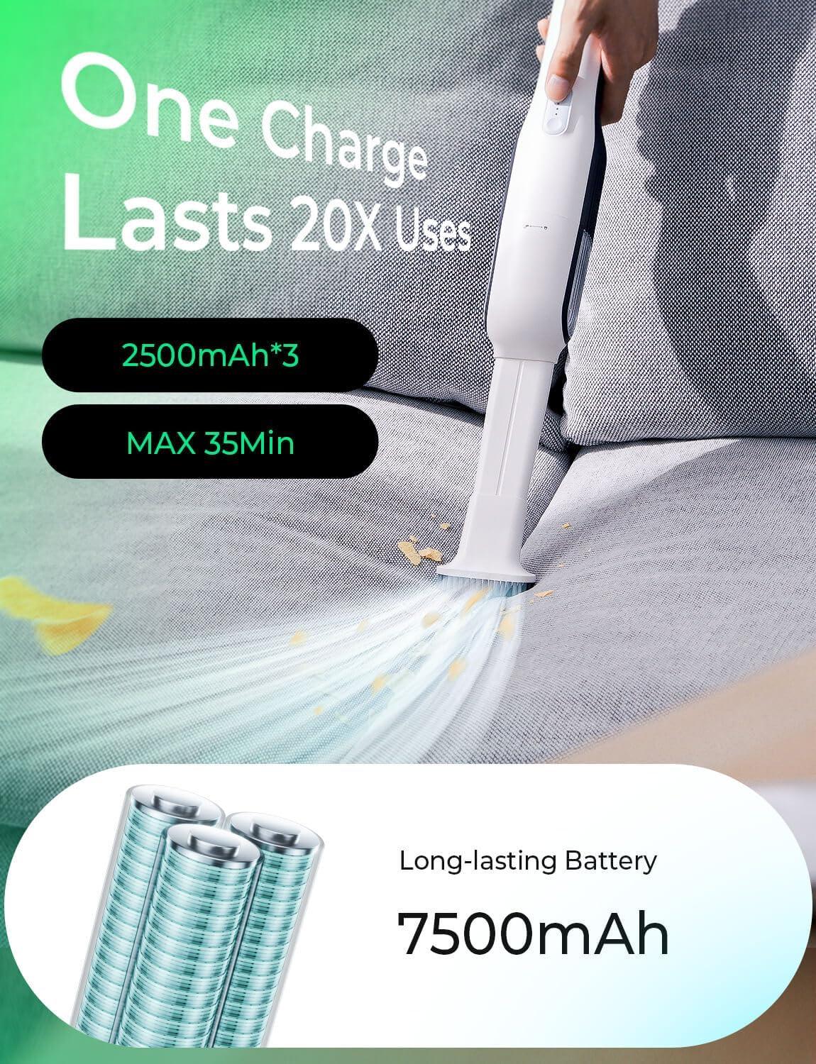 imageLISEN Handheld Vacuum Cleaner 26KPa High Power Cordless Rechargeable for Home and Car Portable Pet Hair Mini Vacuum