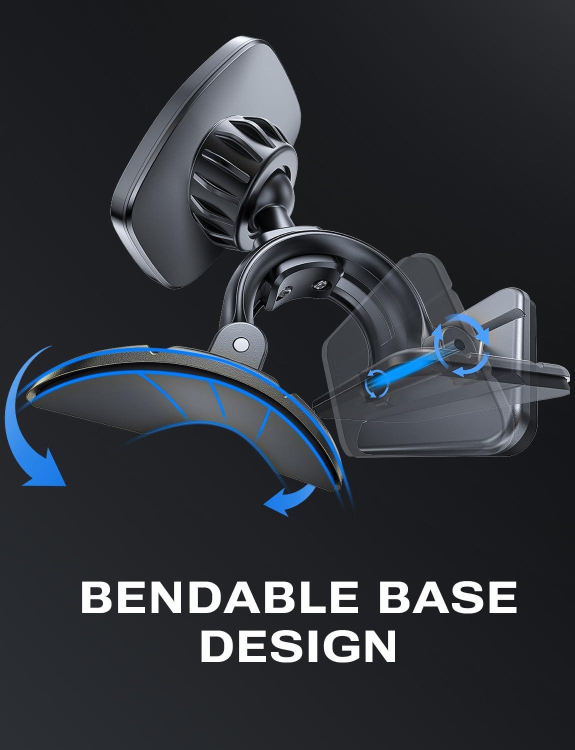 imageLISEN Magnetic Phone Holder Car Enjoy Never Fall Fit Magnetic Car Phone Mount Dashboard Curved Surfaces Easily Install 6X Super Adhesive Magnets Fit for All Phone with 3 Metal Plates
