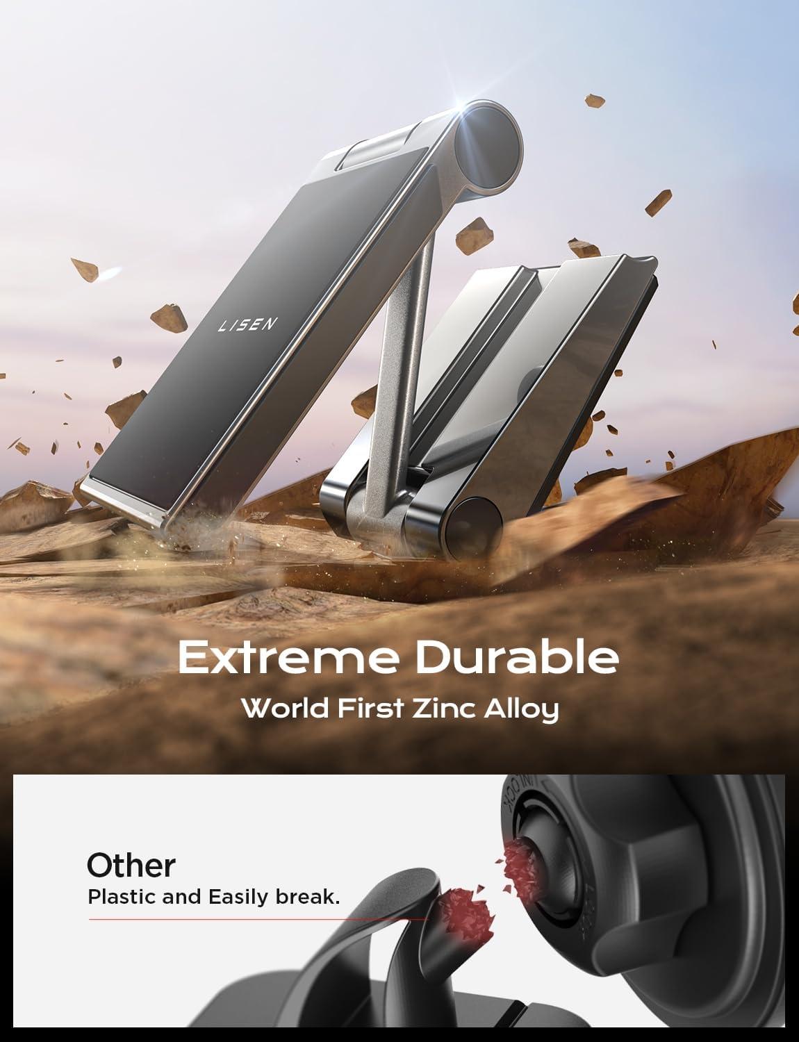 imageLISEN Magnetic Phone Holder for Car Foldable Dashboard Magnetic Car Phone Mount with Strong Magnet 360 Rotation Design Adhesive Base Compatible with iPhone 16Samsung S21 Gift for Men ampamp Women