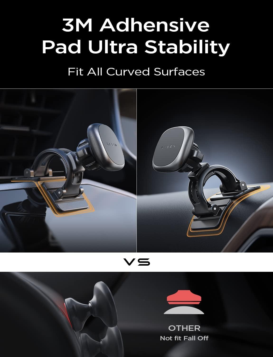 imageLISEN Magnetic Phone Mount 6 Strong Magnets Replaceable Base Car Vent Mount iPhone Holder Gift for Men ampamp Women