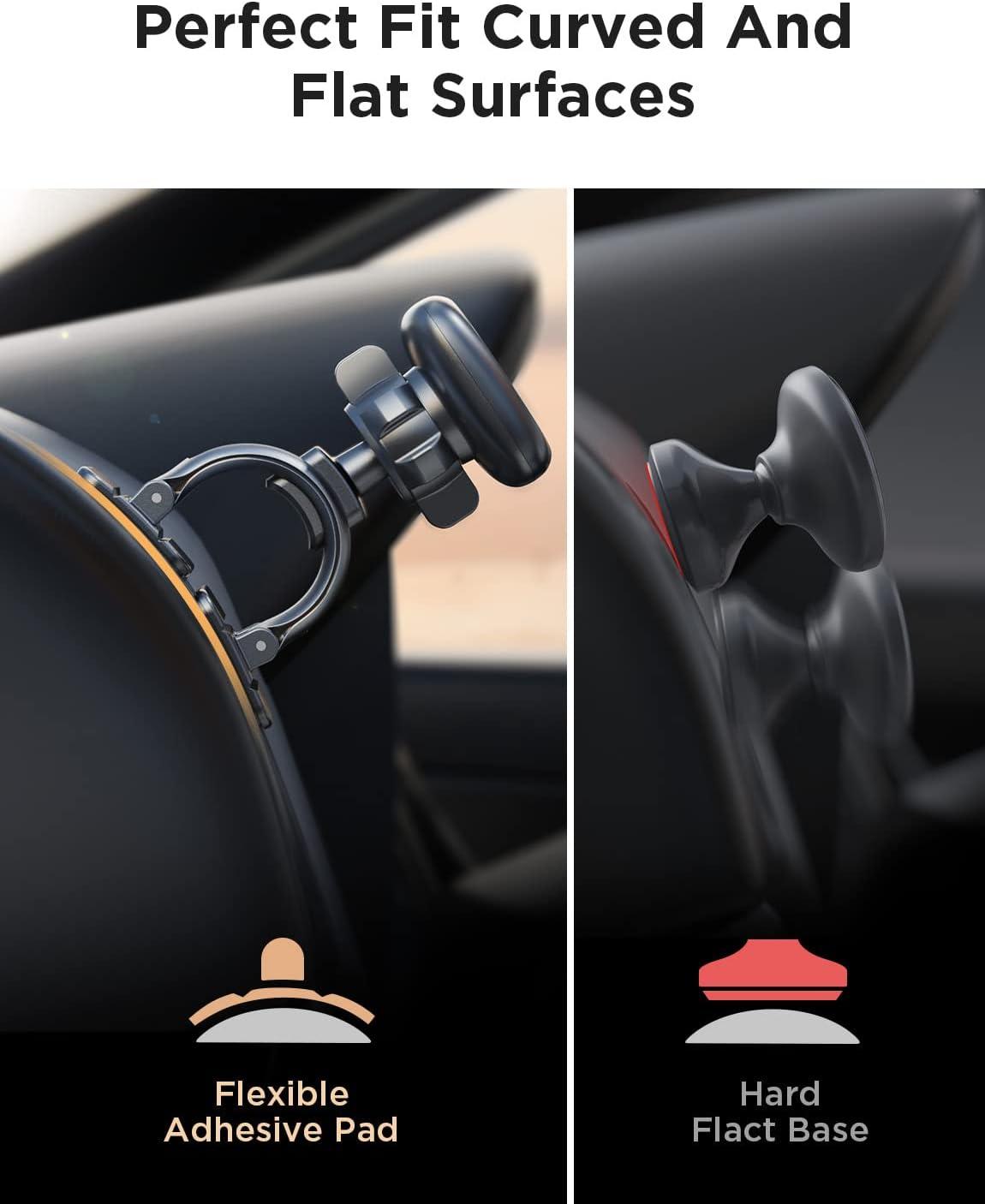 imageLISEN Magnetic Phone Mount for Car ampamp Tablets 6 Strong Magnets Replaceable Base  Compatible with All Smartphones  BlackBlack