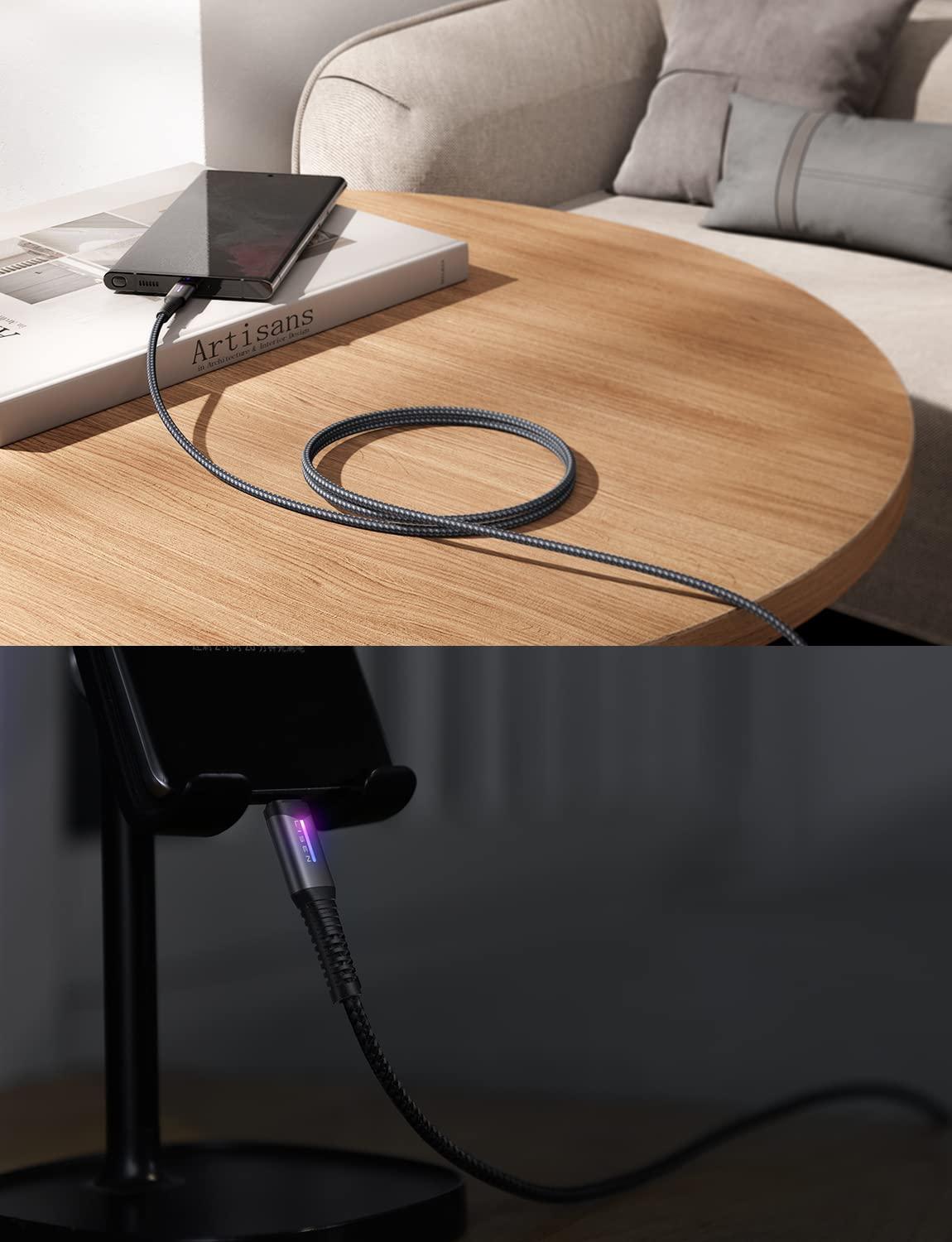 imageLISEN USB C Charger Cable for iPhone 16 2 Pack 32A USB A to USB C Charger Cable Fast Charging Cord with LED Light Compatible with iPhone 1616 Pro16 Pro Max15 PlusSamsung Galaxy S23 33FT33FT33 Feet