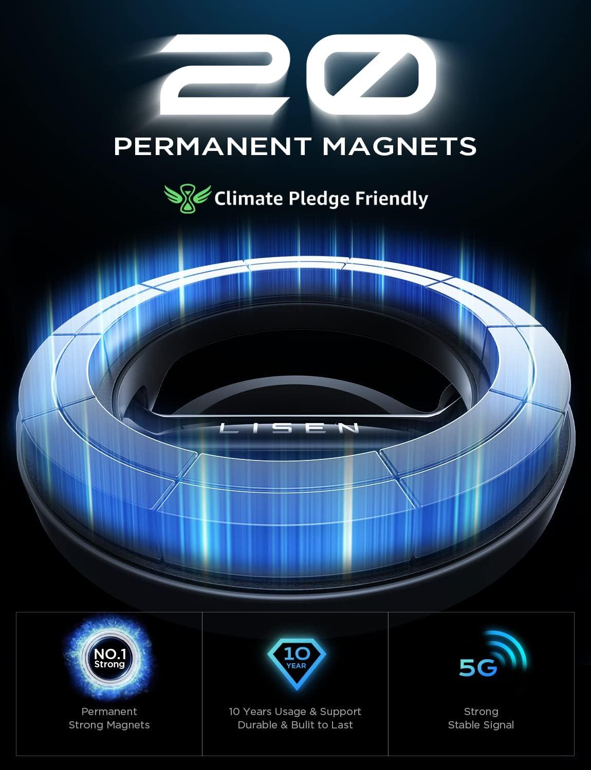imageLISEN Ultra Magnetic Car Phone Holder for MagSafe Car Mount Car Accessories for iPhone MagSafe Car Mount Magnet Phone Holder for Car Fit for iPhone 16 15 14 13 Series and MagSafe Case BlackPink