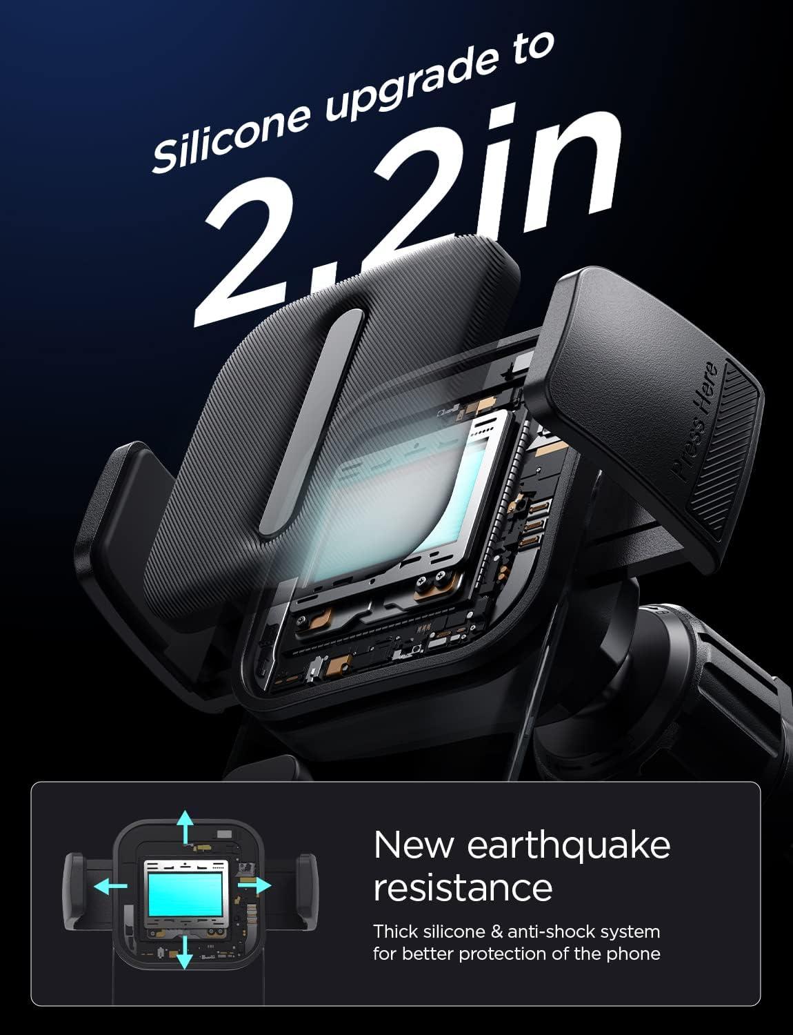 imageLISEN Vent Phone Mount for Car Smooth Silicone Protection Universal Car Vent Phone Holder Mount for Car with Extension Clip for iPhone 16 15 14 13 12 11 X XR XS Pro Max Mini 8 7 6 Plus