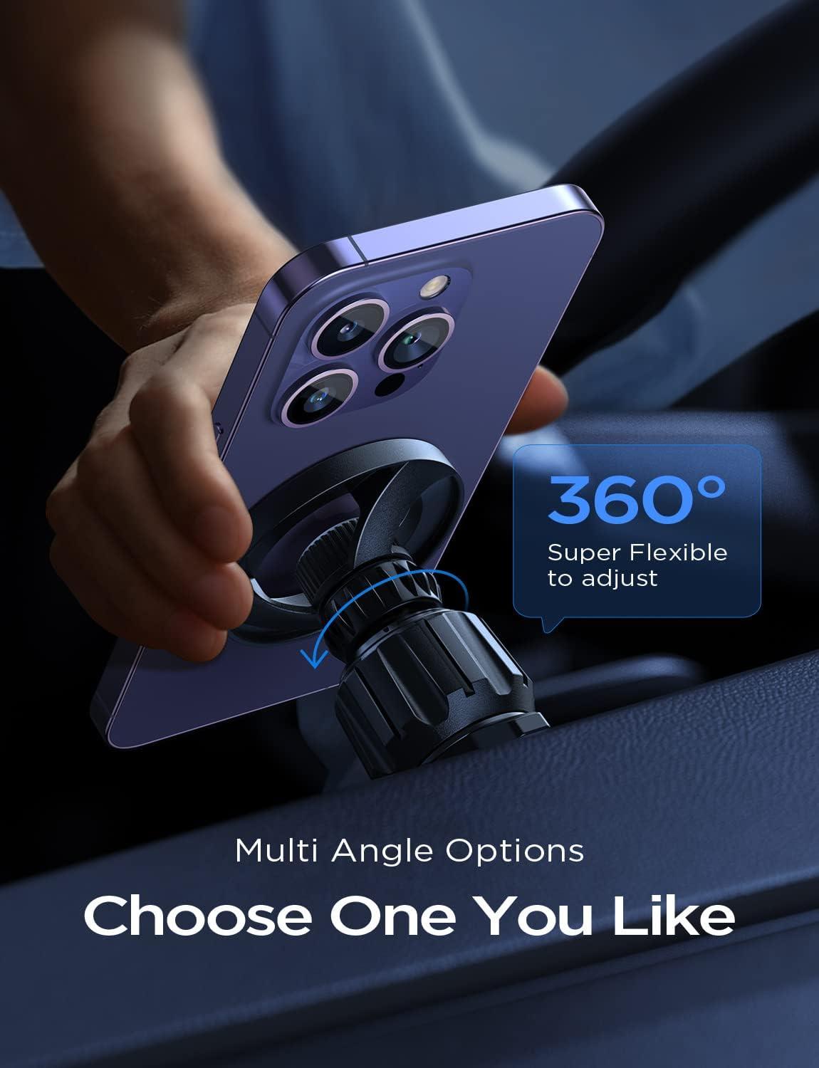imageLISEN for MagSafe Car Mount Magnetic Car Phone Vent Mount Magnetic Car Phone Holder Hands Free Cell Phone Car Holder for Vent Fits for iPhone 16 15 14 13 12 Pro Max Plus Mini MagSafe Case RedRed