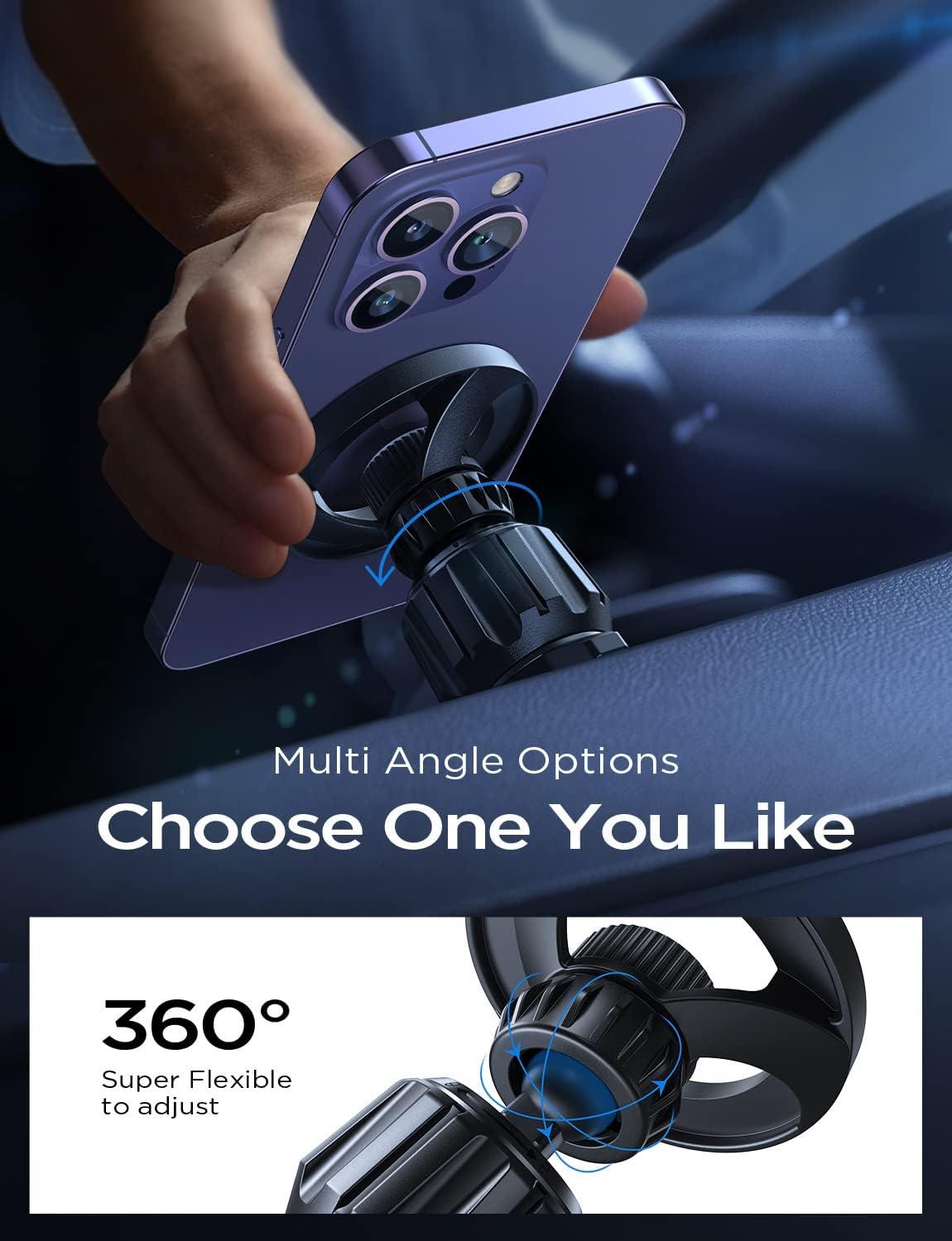 imageLISEN for MagSafe Car Mount Magnetic Car Phone Vent Mount Magnetic Car Phone Holder Hands Free Cell Phone Car Holder for Vent Fits for iPhone 16 15 14 13 12 Pro Max Plus Mini MagSafe Case RedBlack