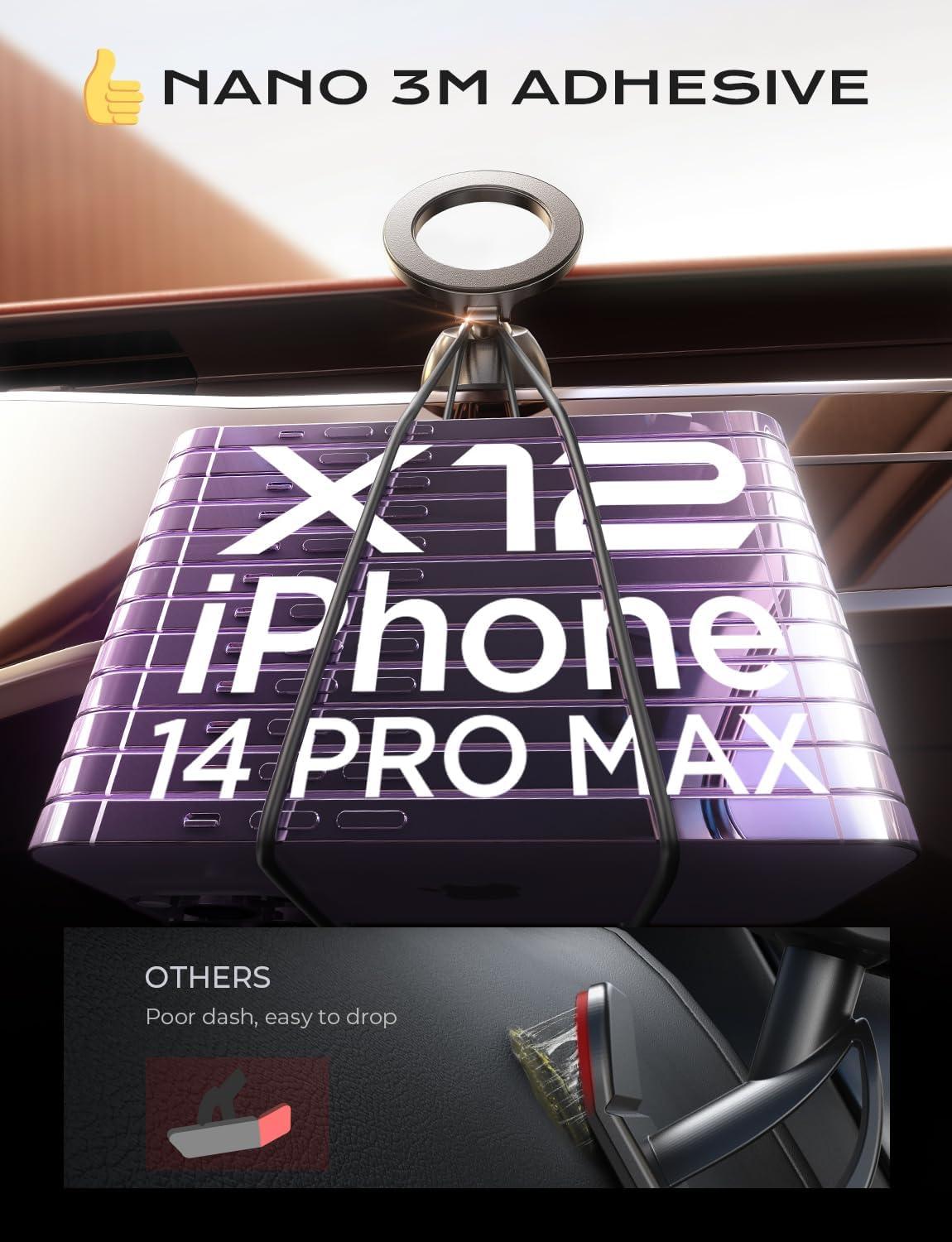 imageLISEN for MagSafe Car Mount Strongest Magnet Power Phone Mount for Car Ultra Stable Exclusive Patent AllMetal Magnetic Car Phone Holder Fit All Mobiles iPhone 16 15 14 13 Pro Max Plus