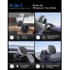 imageLISEN Magnetic Phone Mount for Car ampamp Tablets 6 Strong Magnets Replaceable Base  Compatible with All Smartphones  BlackSilver
