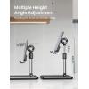 imageLISEN Tablet Stand Holder Never Tip Over iPad Stand for Desk Height ampamp Angle Adjustable iPad Stands and Holders for Desk Compatible with All Tablets ampamp Smartphones Grey