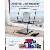 imageLISEN Tablet Stand Holder Never Tip Over iPad Stand for Desk Height ampamp Angle Adjustable iPad Stands and Holders for Desk Compatible with All Tablets ampamp Smartphones Grey