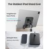 imageLISEN Tablet Stand Holder Never Tip Over iPad Stand for Desk Height ampamp Angle Adjustable iPad Stands and Holders for Desk Compatible with All Tablets ampamp Smartphones Grey