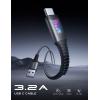 imageLISEN USB C Charger Cable for iPhone 16 2 Pack 32A USB A to USB C Charger Cable Fast Charging Cord with LED Light Compatible with iPhone 1616 Pro16 Pro Max15 PlusSamsung Galaxy S23 33FT33FT33 Feet