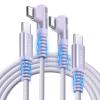 imageLISEN USB C to USB C Cable 66ft 2 Pack 60W3A USB C Charger Cable Fast Charge Right Angle Compatible with Samsung S23 S22 S21 Note 20 Ultra iPad Pro 129 Air Mini MacBook Air PixelPurplePurple
