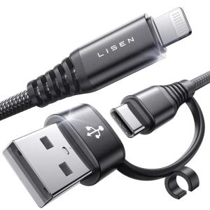 imageLISEN 2 Pack iPhone Charger Fast Charging Cord 2in16ft 30W USB C to Lightning Cable 24A USB to Lightning Cable for iPhone 14 Pro Max Plus 13 Pro1211XRS876 Air Pods ProWhite