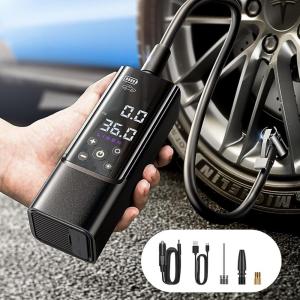 imageLISEN Tire Inflator Portable Air Compressor for Car Tires 2IN1 150PSI Cordless Car Tire Pump 8100mAh Battery ampamp DC Cord 40Lmin Fast Inflate Bike Pump Extralarge Screen For CarBikeMotorcycleBall