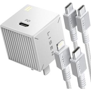 imageUSB C Wall Charger Block 30W GaN PD Fast Charger USBC Charger Adapter with USB C to Lighting for iPhone 141312 Pro Max and USB C to USB C Cable for iPad Pro