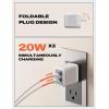 imageLISEN 40W USB C Charger Block2 Port Compact Foldable GaN Charger Compatible with iPhone 16 15 14 13 12 Pro Max 10 SE X XS 8 Plus Samsung Galaxy S23 22 S21 S20 Power Block Fast ChargingWhiteWhite