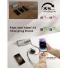 imageLISEN 5in1 Fast Charging Retractable Cable for iPhone iPad Samsung  60W Charger with USBCA Ports for Phones Tablets WhiteBlack