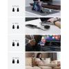 imageLISEN 5in1 Fast Charging Retractable Cable for iPhone iPad Samsung  60W Charger with USBCA Ports for Phones Tablets WhiteBlack