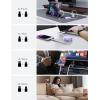 imageLISEN 5in1 Fast Charging Retractable Cable for iPhone iPad Samsung  60W Charger with USBCA Ports for Phones Tablets WhitePurple