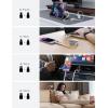 imageLISEN 5in1 Fast Charging Retractable Cable for iPhone iPad Samsung  60W Charger with USBCA Ports for Phones Tablets WhiteSilver