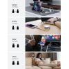 imageLISEN 5in1 Fast Charging Retractable Cable for iPhone iPad Samsung  60W Charger with USBCA Ports for Phones Tablets WhiteWhite