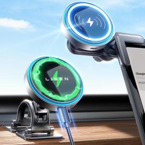 imageLISEN 15W Tesla Phone Mount Charger for Magsafe 2024 Upgrade Tesla Phone Holder Model Y 3 Accessories 2024 DashboardampampTouchscreen Tesla for Magsafe Car Mount Charger for iPhone 1514 Pro Max