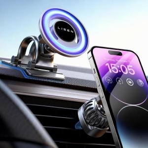 imageLISEN for MagSafe Car MountPhone Holders for Your Car Accessories Dashboard Vent iPhone Car Mount Magnetic Phone Holder Mount for TruckGPS M Ount for Garmin fit iPhone 16 Pro Max 15 14 13 12Black