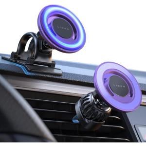 imageLISEN for MagSafe Car MountPhone Holders for Your Car Accessories Dashboard Vent iPhone Car Mount Magnetic Phone Holder Mount for TruckGPS M Ount for Garmin fit iPhone 16 Pro Max 15 14 13 12Purple