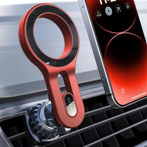 imageLISEN for iPhone 16 MagSafe Car Mount Quick Install Magnetic Car Phone Holder Vent Jeep Truck Accessories Gifts for Men Women Him Her Fit for iPhone 16 ProPro Max 15 14 13 12 Samsung Edge S25Red