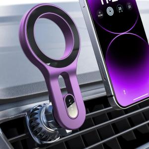 imageLISEN for iPhone 16 MagSafe Car Mount Quick Install Magnetic Car Phone Holder Vent Jeep Truck Accessories Gifts for Men Women Him Her Fit for iPhone 16 ProPro Max 15 14 13 12 Samsung Edge S25Purple