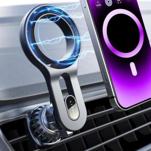 imageLISEN for iPhone 16 MagSafe Car Mount Quick Install Magnetic Car Phone Holder Vent Jeep Truck Accessories Gifts for Men Women Him Her Fit for iPhone 16 ProPro Max 15 14 13 12 Samsung Edge S25Black