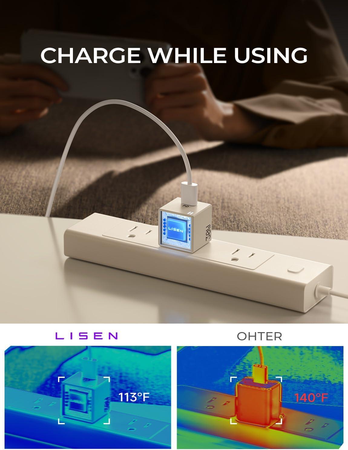 imageUSB C Charger Block 30W GaN PD Fast Charger Cooling Design USBC Wall Charger Adapter Mini Size Type C Charger Fast Charging for iPhone 141312 Pro Max iPad ProAir iWatch Samsung PPS 25W