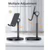 imageLISEN Cell Phone Stand Adjustable for iPhone Phone Holder for Desk Office Desk Accessories Computer PC for iPhone Stand Gaming Essentials Fit Otterbox Case Phones Switch Kindle iPad Air Tablet 410inFull Black