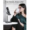 imageLISEN Cell Phone Stand Adjustable for iPhone Phone Holder for Desk Office Desk Accessories Computer PC for iPhone Stand Gaming Essentials Fit Otterbox Case Phones Switch Kindle iPad Air Tablet 410inFull Black