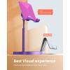 imageLISEN Cell Phone Stand Adjustable for iPhone Phone Holder for Desk Office Desk Accessories Computer PC for iPhone Stand Gaming Essentials Fit Otterbox Case Phones Switch Kindle iPad Air Tablet 410inDark Purple