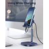 imageLISEN Cell Phone Stand Adjustable for iPhone Phone Holder for Desk Office Desk Accessories Computer PC for iPhone Stand Gaming Essentials Fit Otterbox Case Phones Switch Kindle iPad Air Tablet 410inBlue