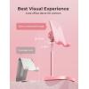 imageLISEN Cell Phone Stand Adjustable for iPhone Phone Holder for Desk Office Desk Accessories Computer PC for iPhone Stand Gaming Essentials Fit Otterbox Case Phones Switch Kindle iPad Air Tablet 410in3X STABLE WEIGHTED BASE Pink