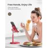 imageLISEN Cell Phone Stand Adjustable for iPhone Phone Holder for Desk Office Desk Accessories Computer PC for iPhone Stand Gaming Essentials Fit Otterbox Case Phones Switch Kindle iPad Air Tablet 410inRed